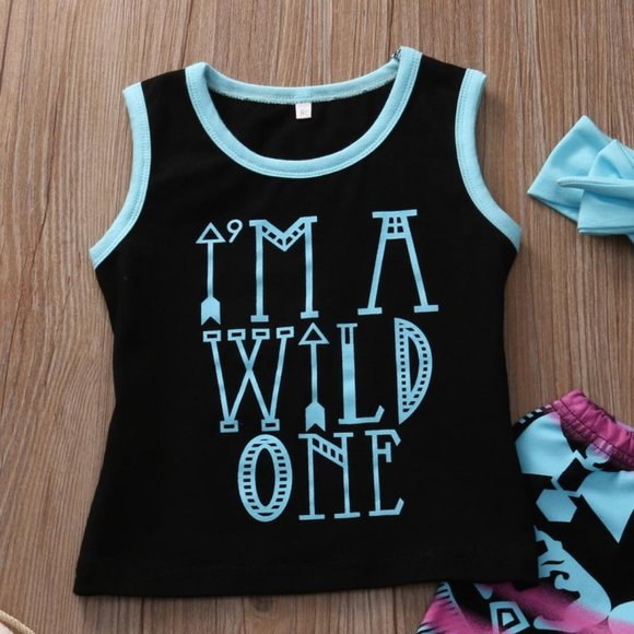 NEW Girl's Im a Wild One Outfit - Picture 2 of 5